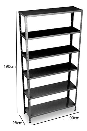 Estante Armário De Aço 6 Bandejas 90cm Cinza Suporta 150kg