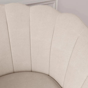 Poltrona Decorativa Flor Pés Palito Veludo Bege Kimi
