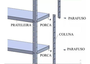 Estante Armário De Aço 6 Bandejas 90cm Cinza Suporta 150kg