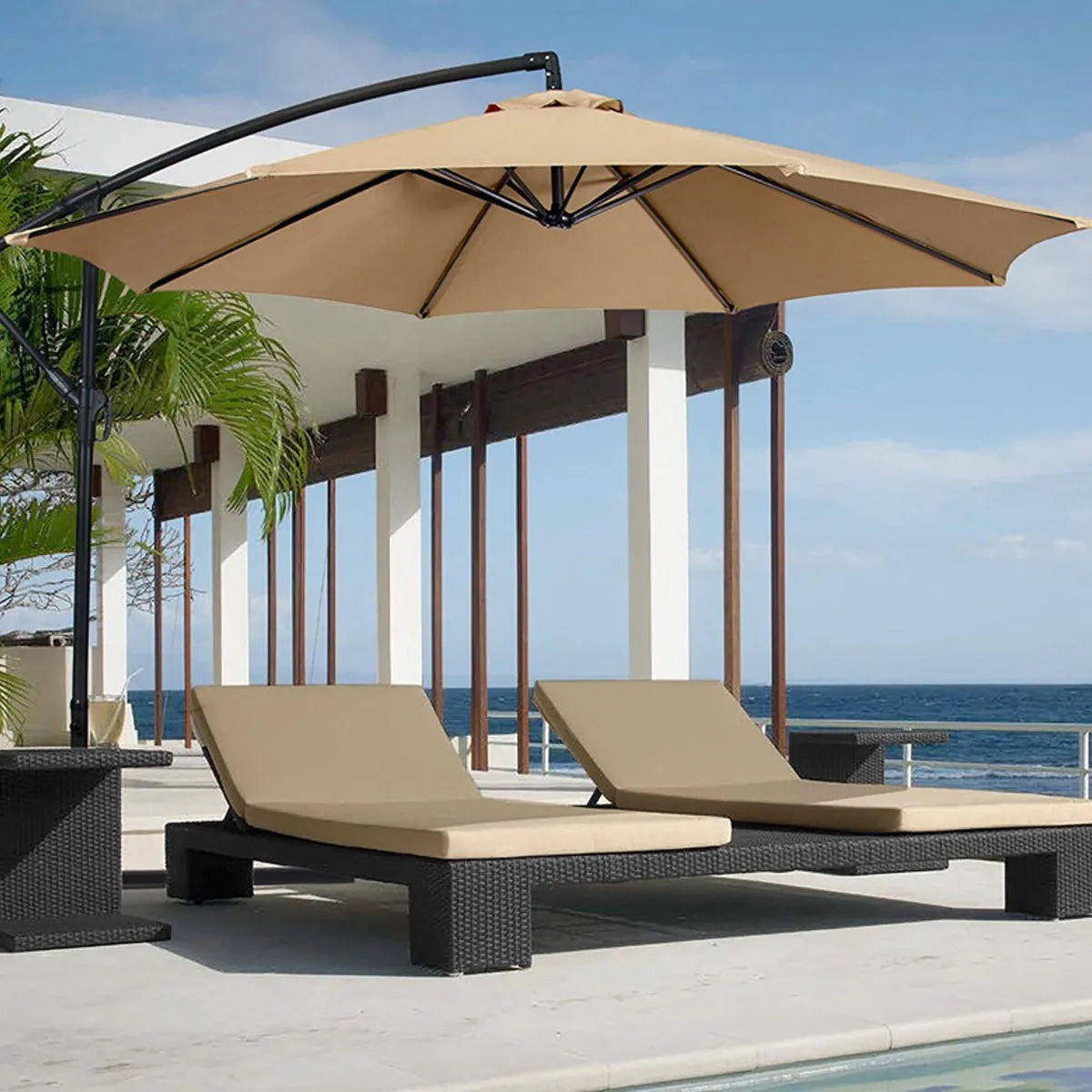 Ombrelone Guarda Sol Praia Jardim Lateral 3 Metros Com Base
