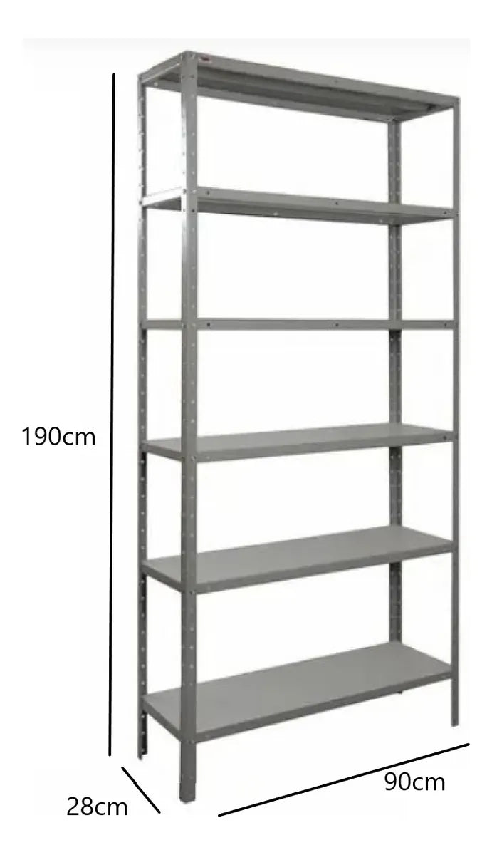 Estante Armário De Aço 6 Bandejas 90cm Cinza Suporta 150kg