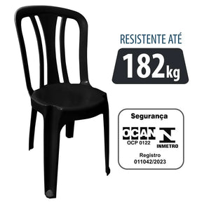 Conjunto/Jogo de Mesa com 4 Cadeiras Plásticas Bistrô Suporta 182kg