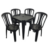 Conjunto/Jogo de Mesa com 4 Cadeiras Plásticas Bistrô Suporta 182kg
