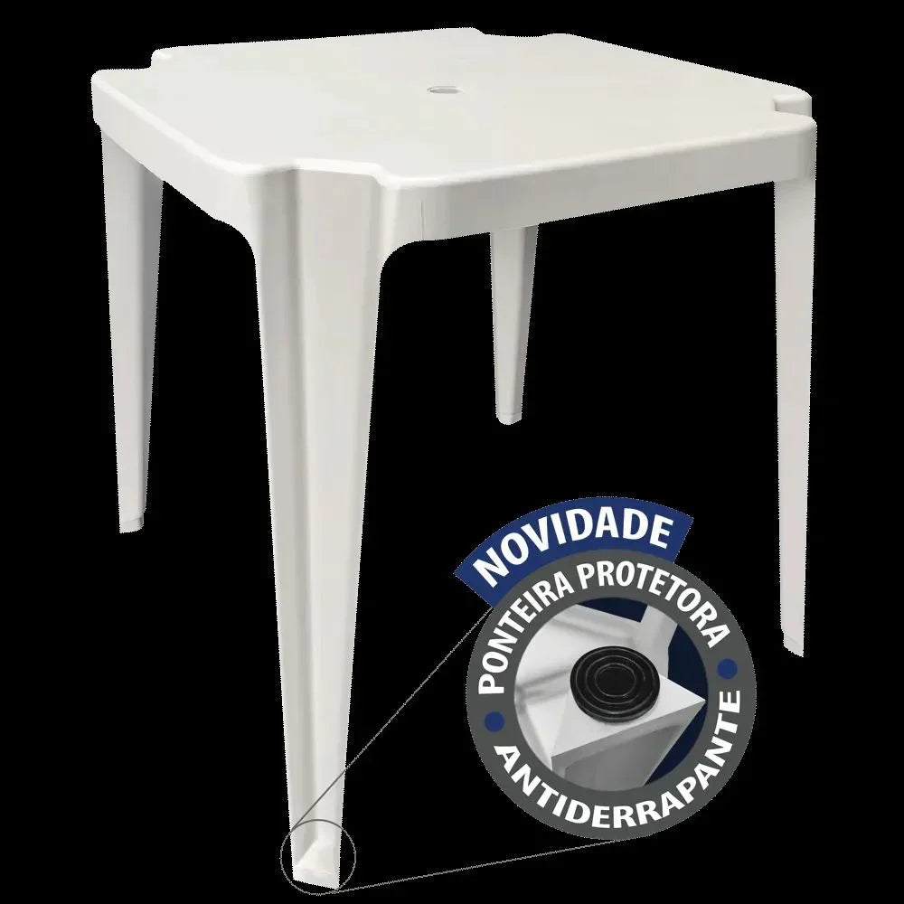 Conjunto/Jogo de Mesa com 4 Cadeiras Plásticas Bistrô Suporta 182kg